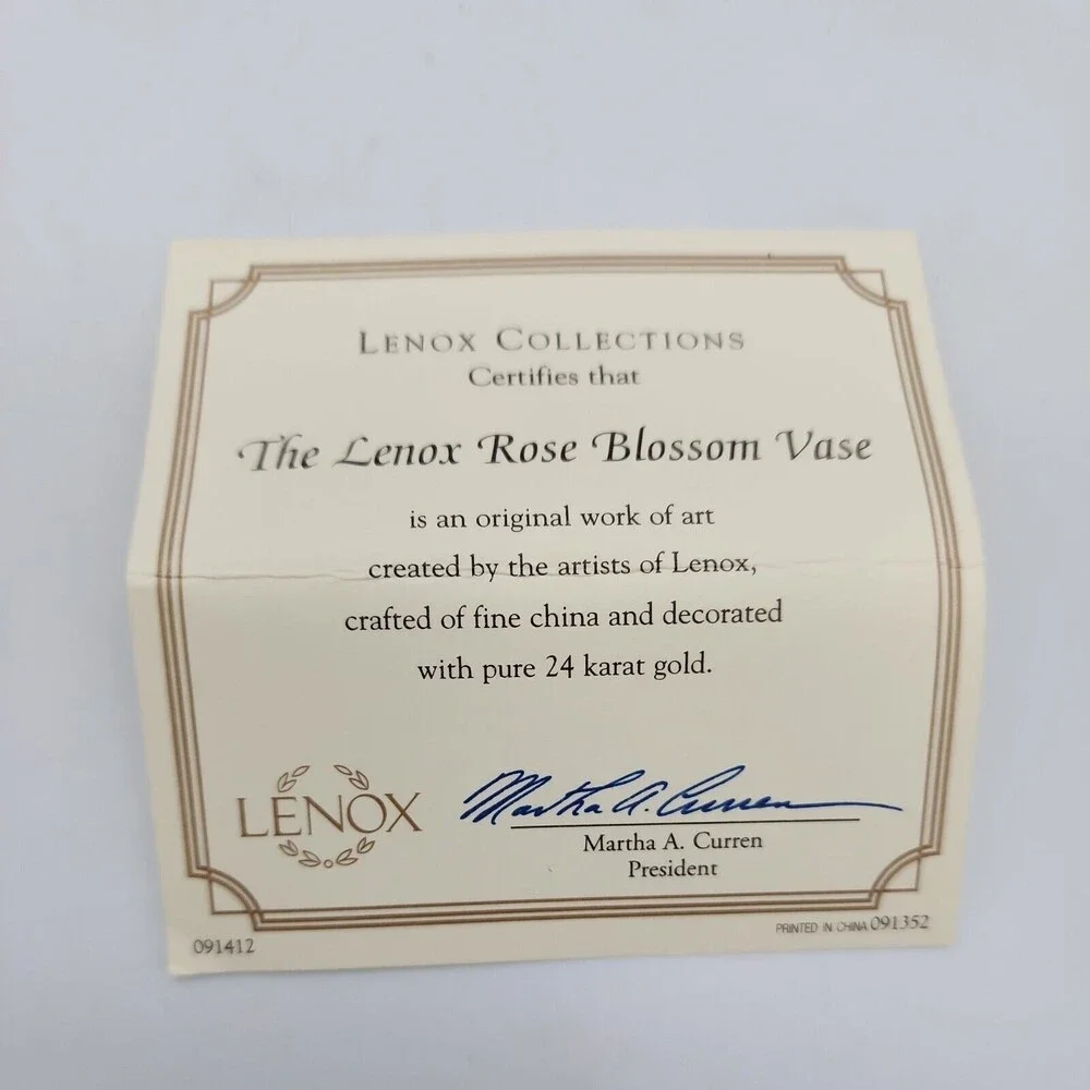 3 Lenox Collections Rose Blossom Medium Vases 24K Gold Trim NIB Item #091352
